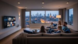 IPTV kijken in België op een smart TV in een moderne woonkamer