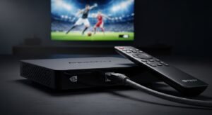 Een krachtige Android TV box met bekabelde internetverbinding voor stabiele IPTV.